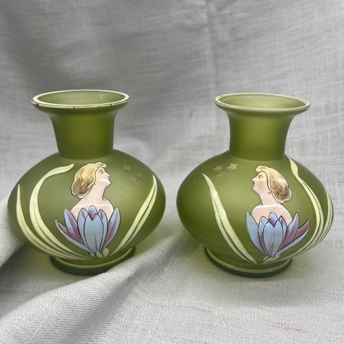 Pair green art nouveau - of,