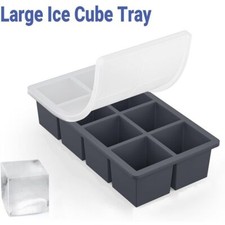 Large Ice Cube Tray Square Ice Cube Maker Silicone Old Fashioned Ice Cube Tray