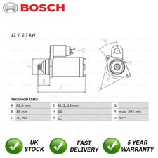 Starter Motor Bosch Fits