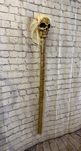 110cm skeleton skull with hair - 110cm,