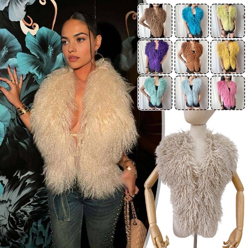 Womens faux fur waistcoat sexy - fur,
