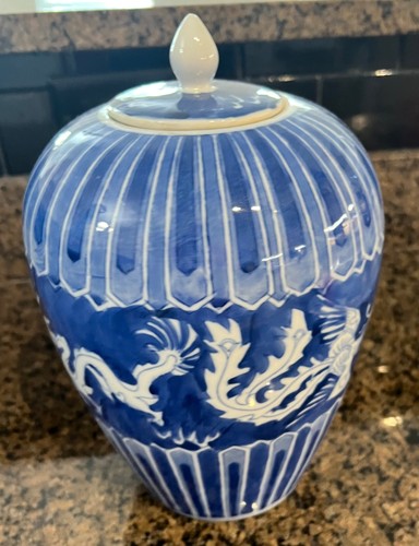 Blue and white asian - blue,