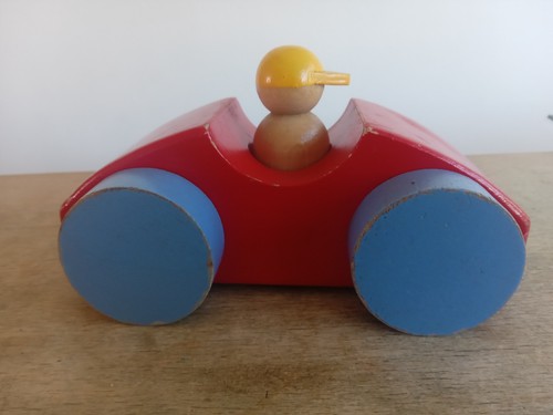 Wooden toy car and - , driver