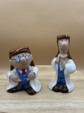 Vintage Tetley Tea Folk, Wade Gaffer & Sydney Cruet Set. Salt/Pepper Set. 1996