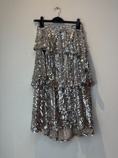 ZARA Silver Sequin Tiered