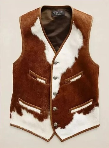 Genuine cowhide leather vest - genuine,