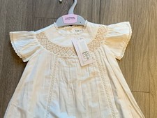 BNWT M&S Baby Ivory Pure Cotton Christening Embroidery Gown/Dress Age 3-6 Months