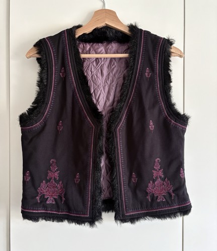 Vintage embroidered faux - embroidered, fur