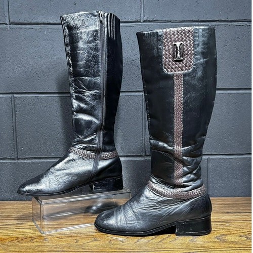 Wiz black leather - leather, square