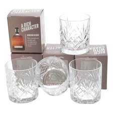 Woodford Reserve Whiskey Cut Glass Jack Daniels set of 4 collectables mancave