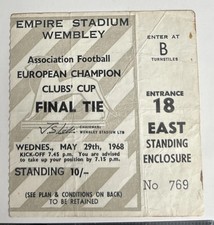 1968 European Cup Final Ticket