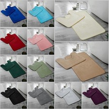 2 Piece Bathroom Mat Set Greek Pattern Memory Foam Bath & Pedestal Rugs New