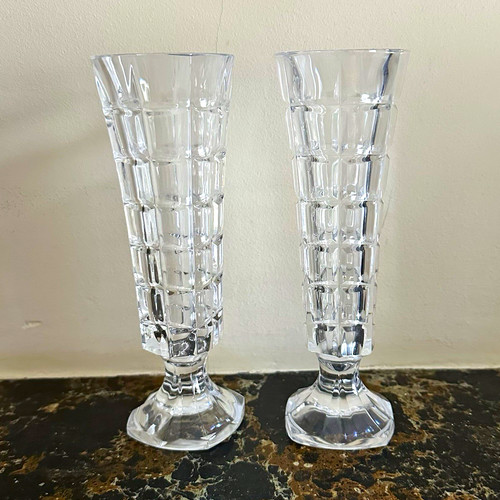Pair small cut glass - small,
