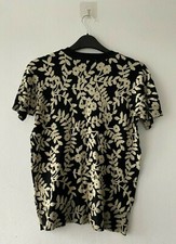 Beautiful New Women's M&S Black Floral Short Sleeve Top Blouse - Size: 6 - 16
