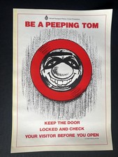 BRITISH TRANSPORT CRIME PREVENTION POLICE BE A PEEPING TOM CARRIAGE PRINT POSTER