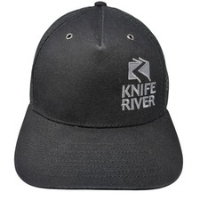 Knife River Snapback Trucker Hat Black One Size Adjustable Mesh Back Richardson