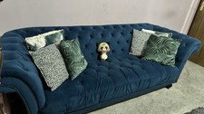 Large seater blue velvet - large,
