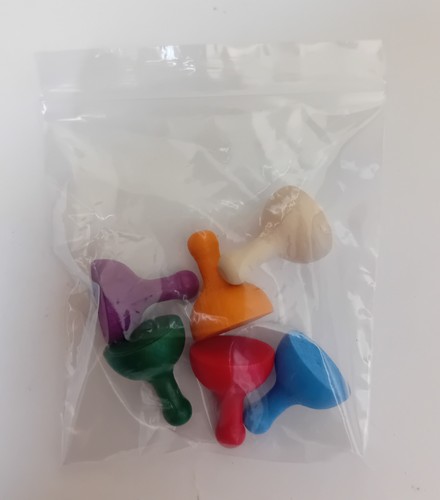 Wooden playing pieces - 6, only