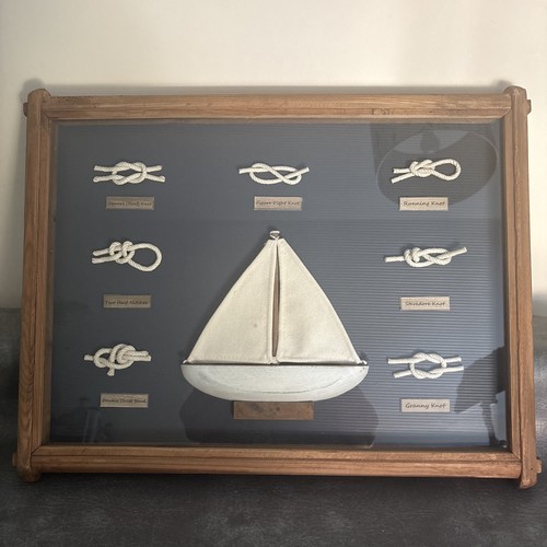 Framed nautical knot display - nautical,