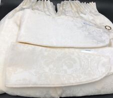 Sheridan White Patterned Lined Curtains & Tie Backs 180cm X 183cm (NEEDS REPAIR)