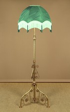 Antique Arts & Crafts Adjustable Brass Standard Lamp c.1880