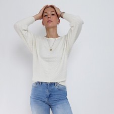 Ex F&F Ivory Textured Stripe