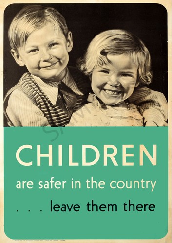 Vintage war poster evacuees - vintage,