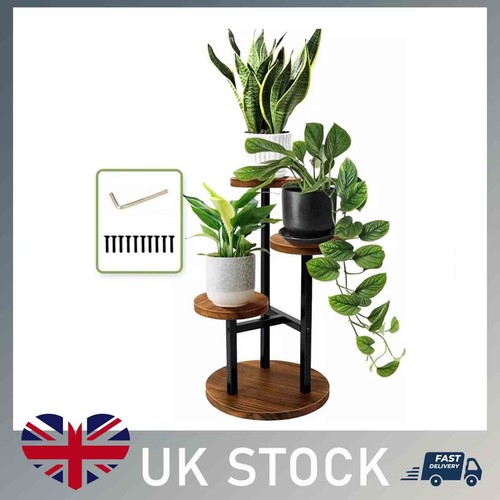 Tier metal wooden plant - wooden,