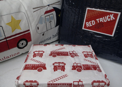Red truck blue - truck, fire