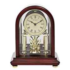 Widdop Dark Walnut Rotating Pendulum Mantel Clock W3418