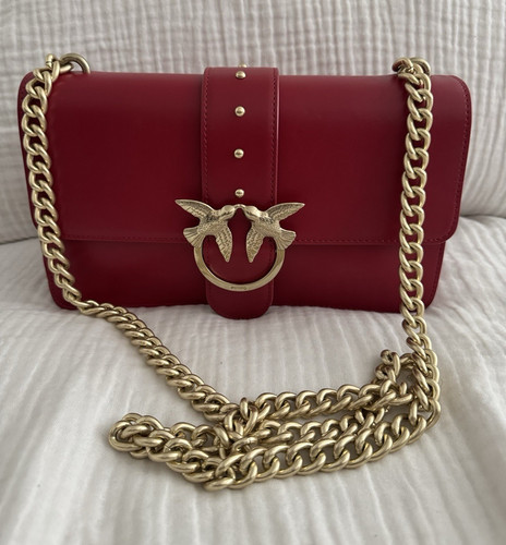 Pinko red leather crossbody - red,