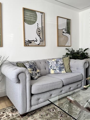 Dfs grey chesterfield sofa - grey, 3