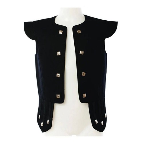 Men black jacobite kilt vest - black,