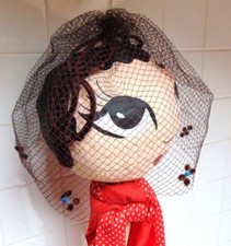 Stunning Genuine Vintage 1940s Fascinator Net Headpiece Headband Wedding Floral