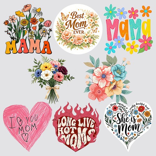 Mother day themed stickers - mother's,
