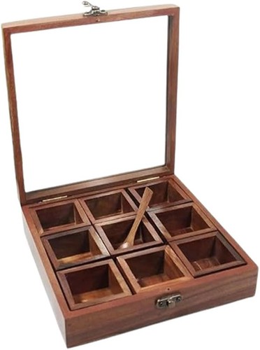Wooden spice box for kitchen - wooden,