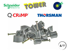 TWIN AND EARTH 1mm 1.5mm 2.5mm 6mm 10mm GREY FLAT SQUARE CABLE CLIPS PACK 100