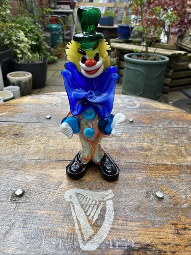 Vintage murano glass clown - glass,