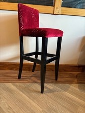 Red dralon fabric high bar stool