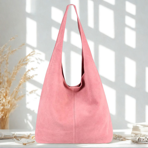 Real suede shoulder bag - suede, womens