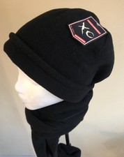 Solid Black Fleece Hat Scarf &