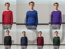 KIDS SCHOOL JUMPER CREW NECK FLEECE SWEATSHIRT BOYS GIRLS SCHOOL JUMPERS  3Y-18Y