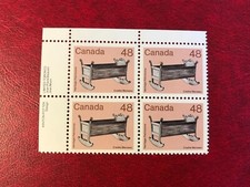CANADA 1982 MNH BLOCK OF 4 DEFINITIVES CRADLE COT BED