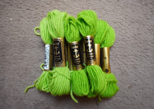 Green anchor tapestry - green, wool