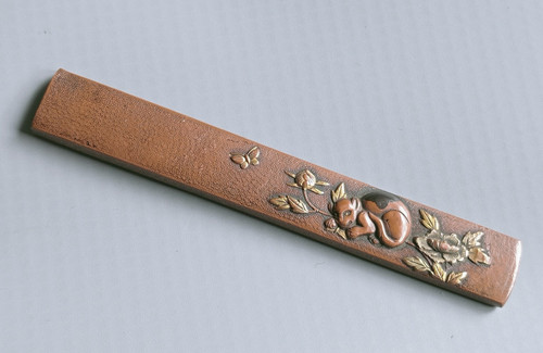 Antique japanese bronze - bronze, kozuka