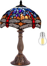 Tiffany Lamp Blue Red Stained