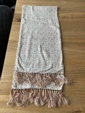 Sammy Vintage Scarf Paisley Cream With Fringe 46”
