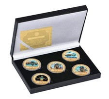 Michael Phleps - Olympic Champion x5 Gold Plated Coins Set In A Display Box