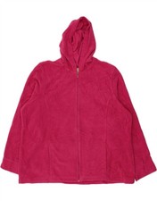 L.L.BEAN Womens Hooded Fleece Jacket UK 20 2XL Pink Polyester BU14