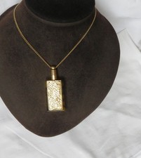 Cabi necklace perfume bottle - gold plated and imitation tortoise